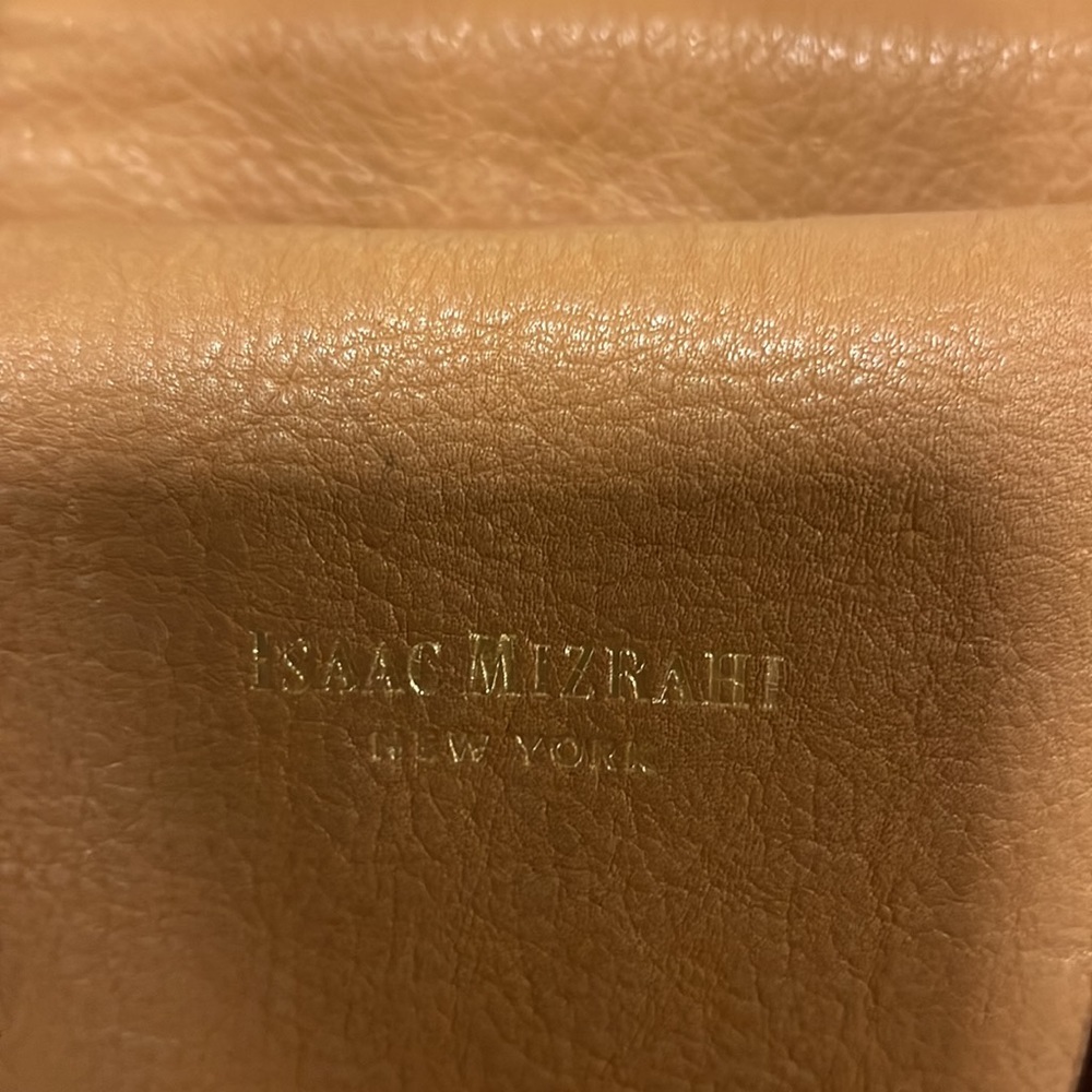 Isaac Mizerahi handbag caramel color long strap and short handles - Picture 8 of 13
